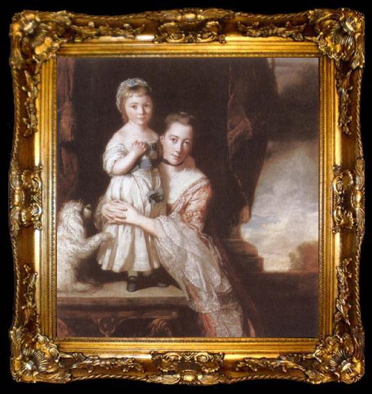 framed  Sir Joshua Reynolds The Countess Spencer with her Daughter Georgiana, ta009-2